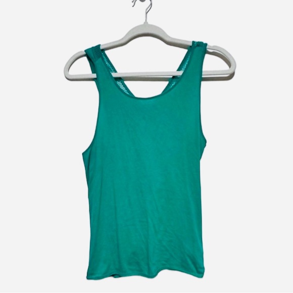 Fabletics Green Net Criss Cross Details Sporty Tank Top Sz XS - Picture 4 of 10